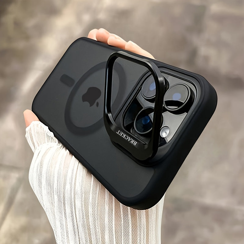 Magnetic Wireless Charging iPhone Case with Lens Protection Stand