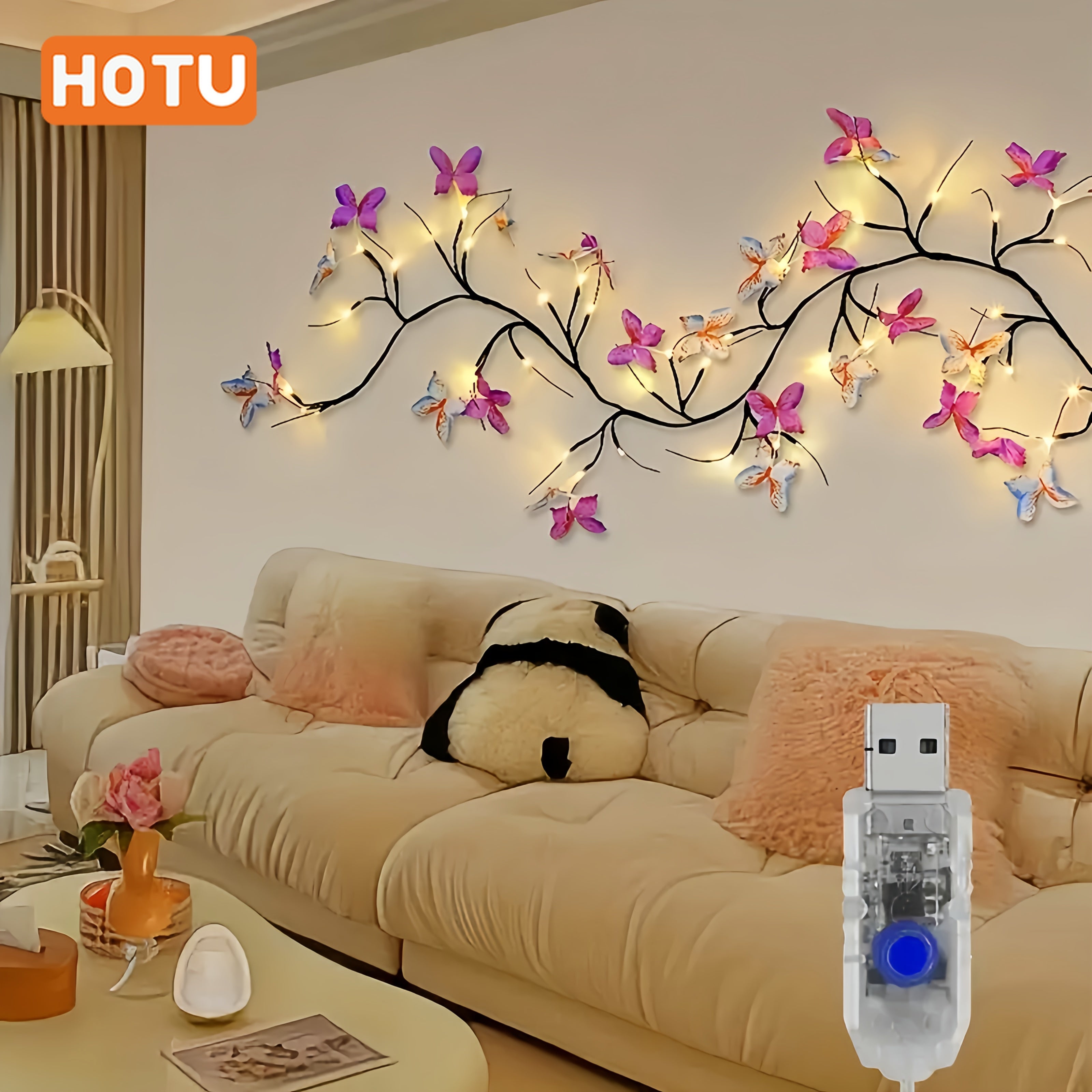 Flexible LED Willow Vine & Butterfly Tree Fairy Lights