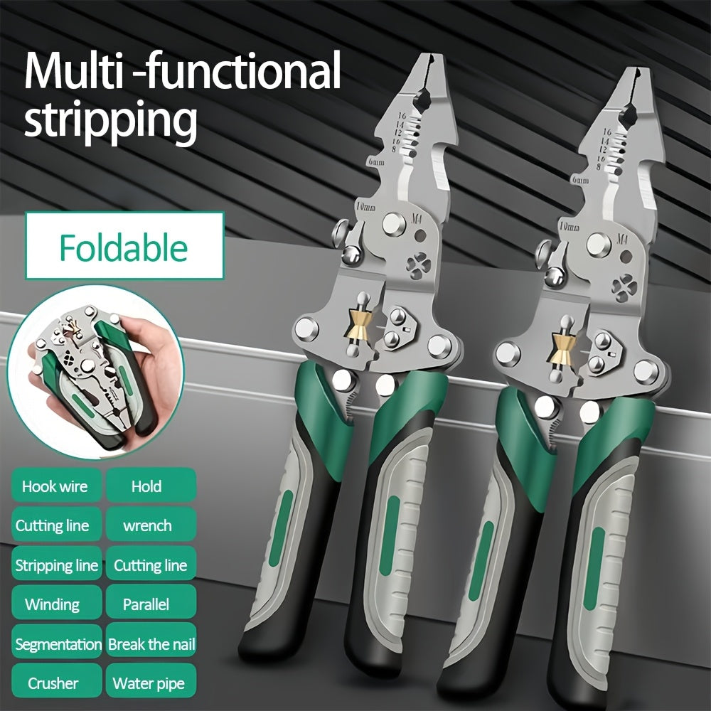 1pc Multi-Functional Folding Wire Stripper, For Electrical Repair, Installation, and Automotive Maintenance