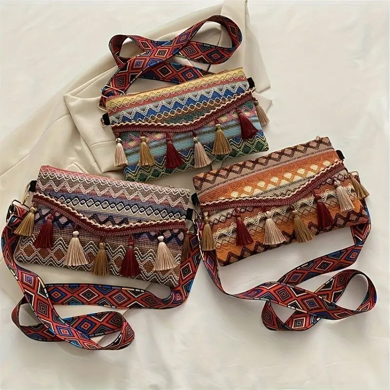 Boho Chic Tassel Crossbody Bag for Women